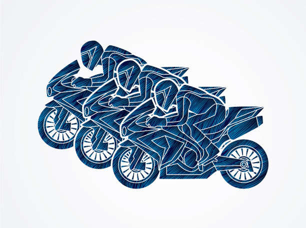 3 .摩托车车队侧视图图示图片下载