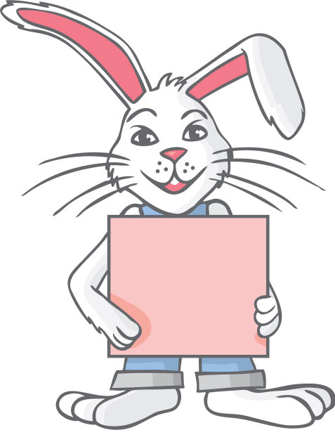 白色的兔子与空白的纸图片下载