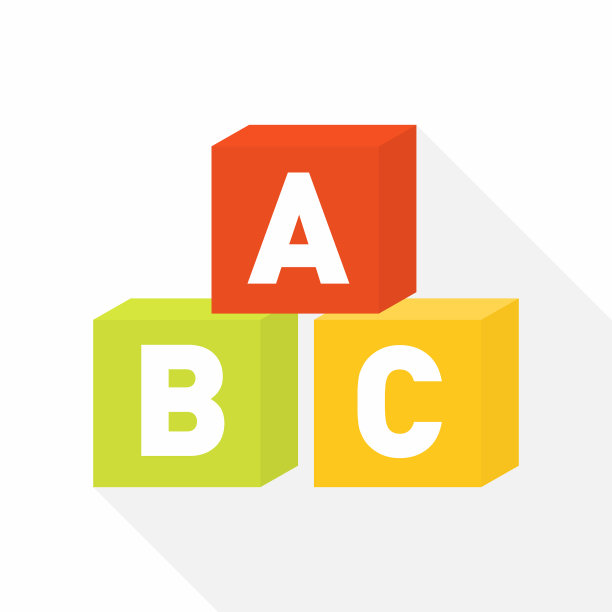 ABC积木扁平教育图标图片下载