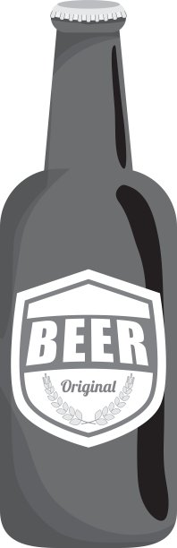 灰色啤酒瓶图标设计图片下载
