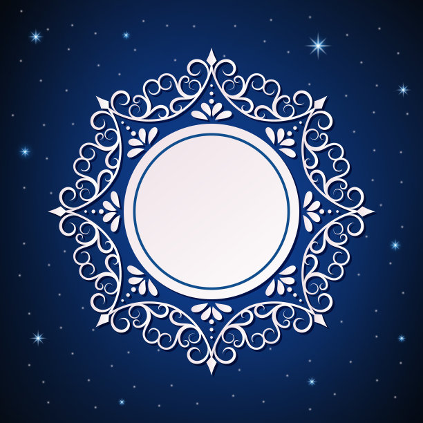 新年的节日模板雪花框图片下载