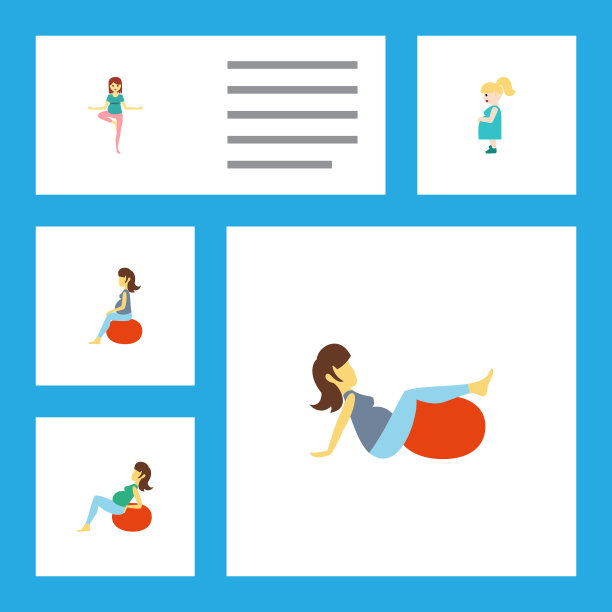 平面图标孕妇组运动孕妇图片下载