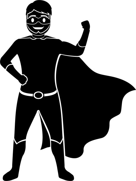 超级爸爸卡通人物剪影图片下载