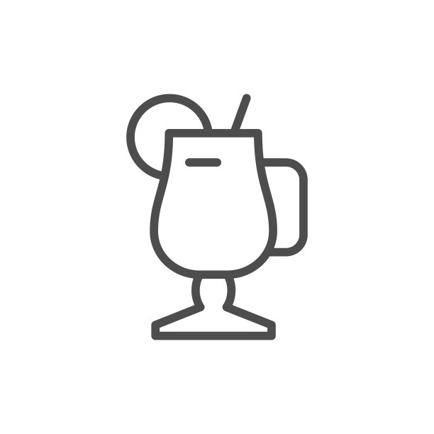 鸡尾酒线条图标图片下载