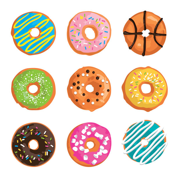 配上明亮的甜甜甜圈图片下载