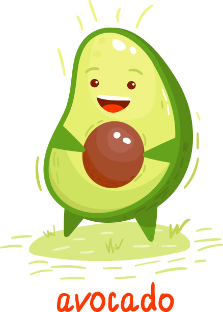 可爱的微笑鳄梨图片下载