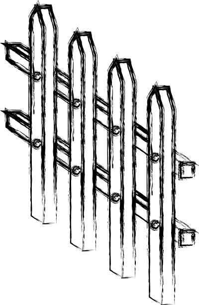 木栅栏上的小白模糊了剪影图片下载