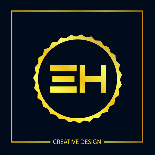 初始eh字母标志模板设计图片下载