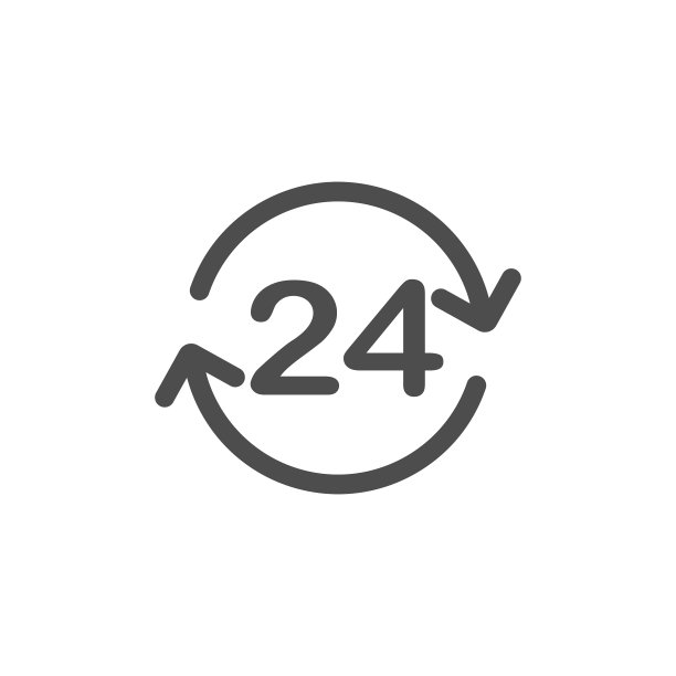 24小时图标，24小时标志时间时钟图标图片下载