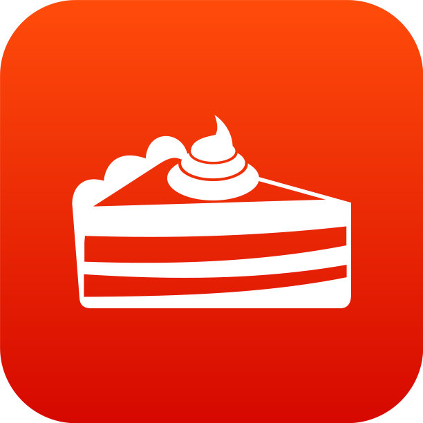 一块蛋糕图标数字红色图片下载