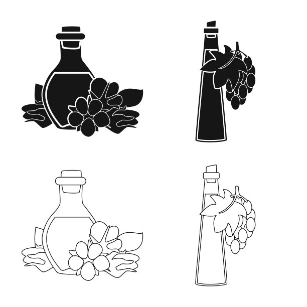 设计健康蔬菜标志套装图片下载