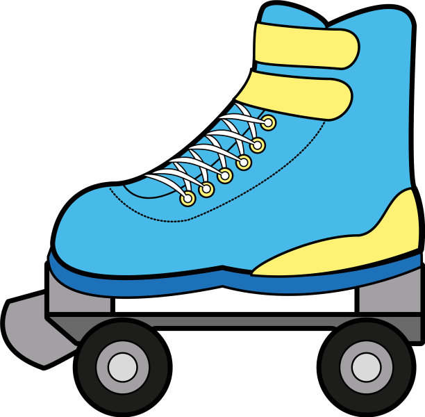 四轮滑冰鞋孤立图片下载