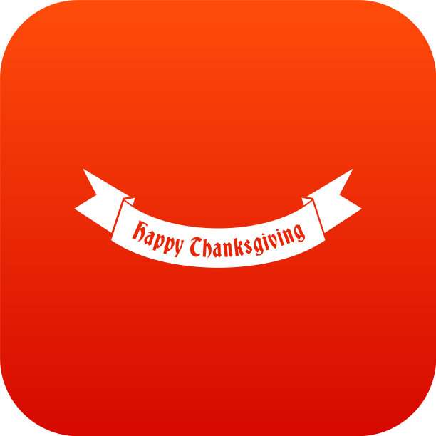 感恩节快乐丝带图标数字红色图片下载