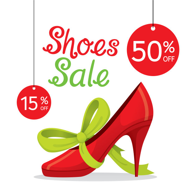 女性高跟鞋与绿色缎带图片下载