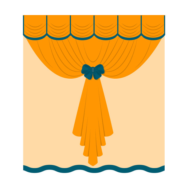 窗帘卡通风格的单一图标窗帘图片下载