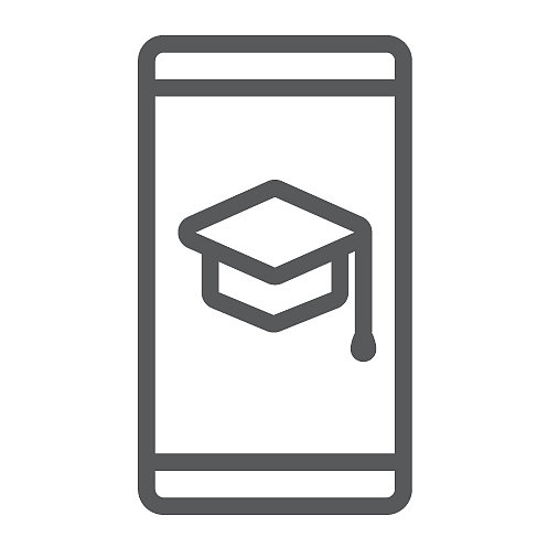移动学习线条图标：在线学习图片下载