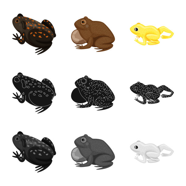 孤立的对象野生动物和沼泽图标集图片下载