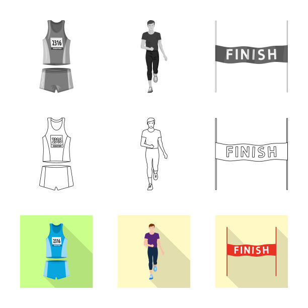 运动和胜利者的标志设置图片下载