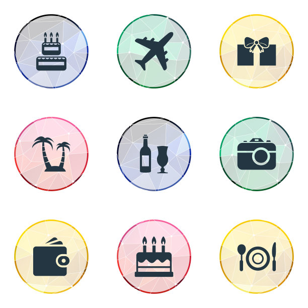 一套简单的节日图标图片下载