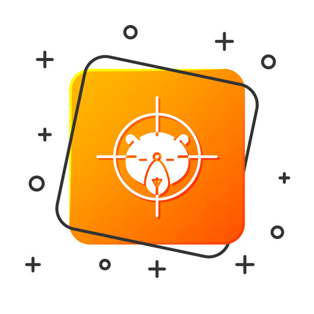 白熊狩猎与十字准星图标孤立图片下载