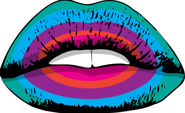 抽象多彩的女人嘴唇图片下载
