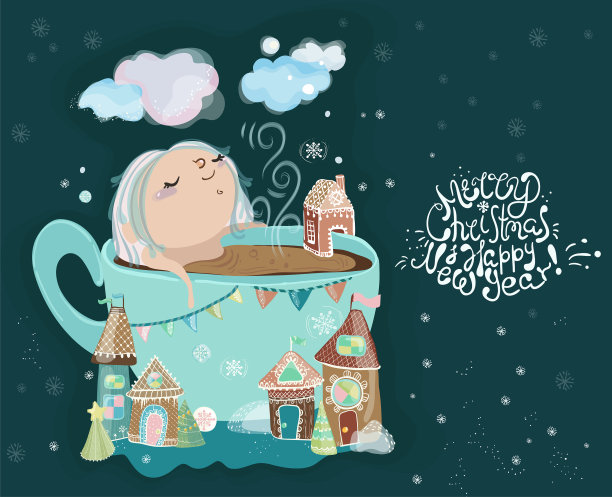 可爱的小女孩在茶杯里图片下载