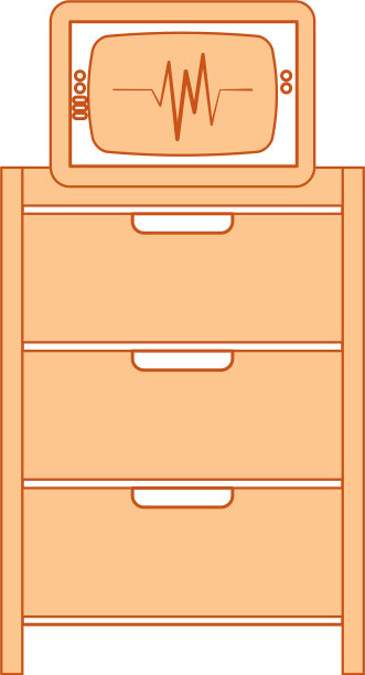 带心电图机的医院手术抽屉图片下载