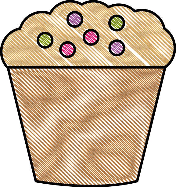 甜蜜的纸杯蛋糕孤立图标图片下载