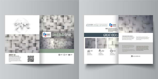 商业双折页手册杂志模板图片下载