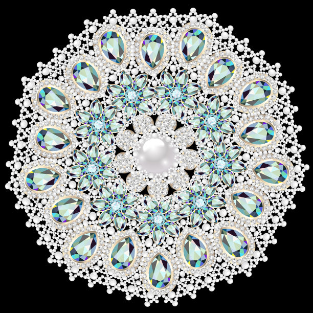 曼荼罗胸针首饰设计元素几何图片下载