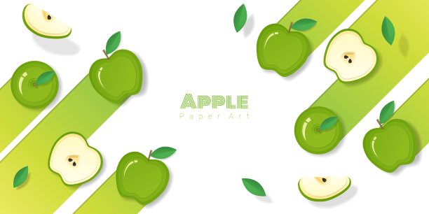 新鲜的苹果水果背景纸艺术风格图片下载
