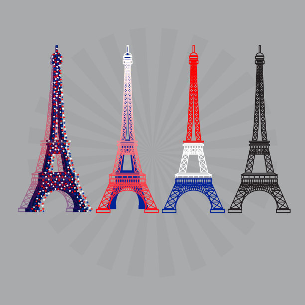 埃菲尔铁塔图标集图片下载