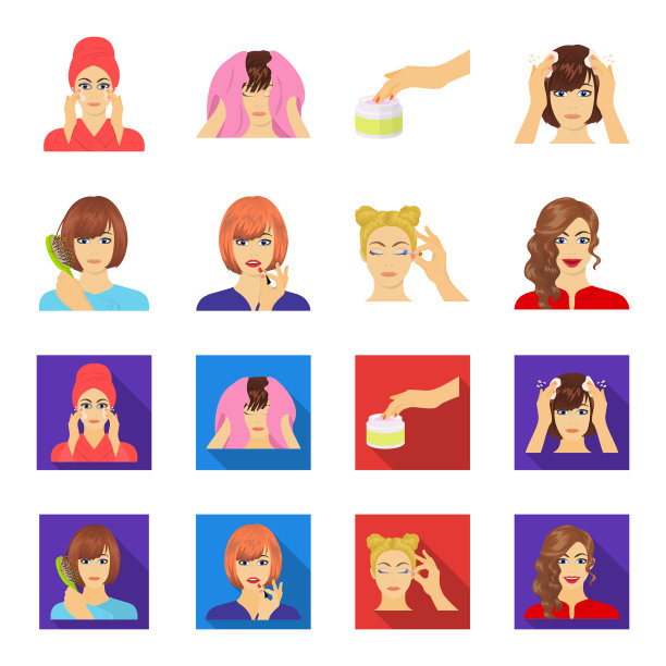 美发师、化妆品沙龙和其他网络图标图片下载