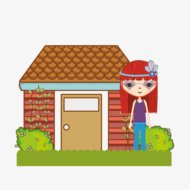 嬉皮士女人卡通图片下载