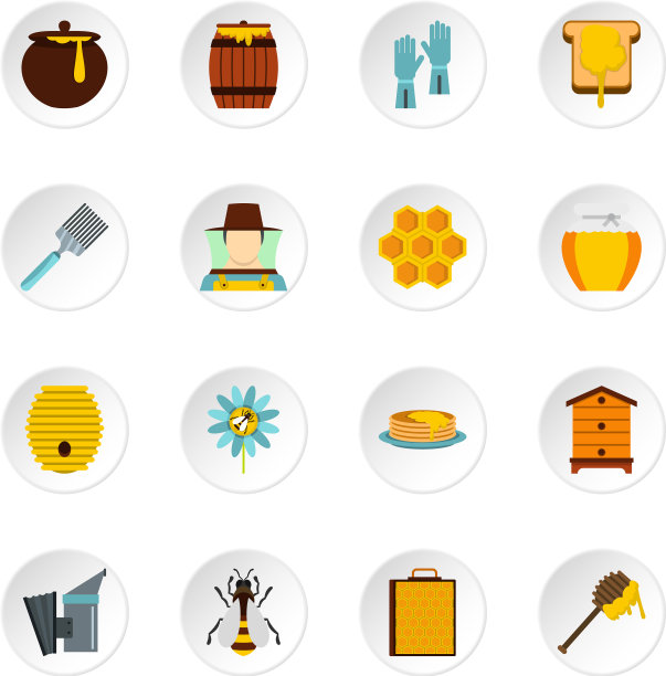 蜂房工具设置平面图标图片下载