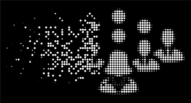白色消散像素半色调员工团队图片下载