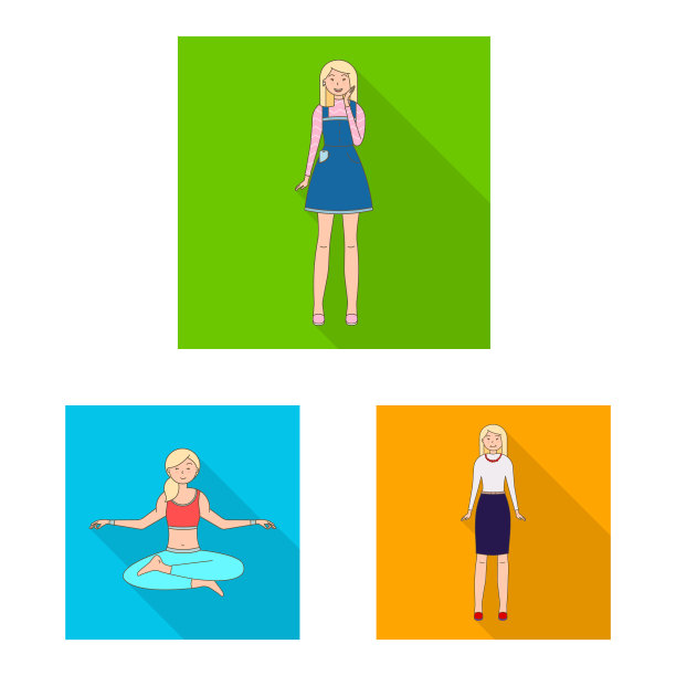 设计女人和身体标志设置女人图片下载