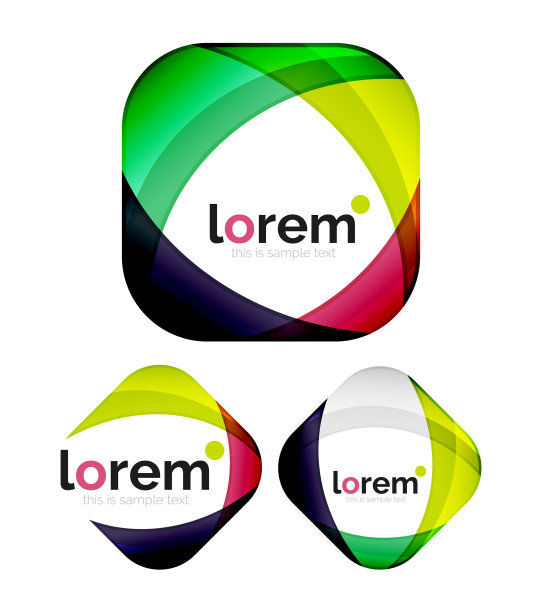 集合几何形状的标志设计图片下载