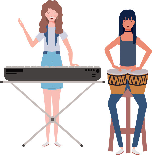 穿着白色乐器的女人图片下载