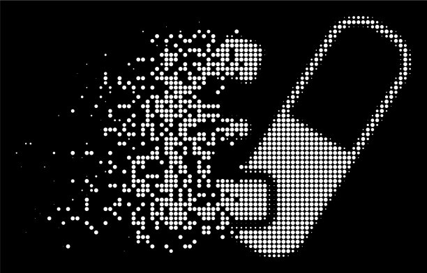 白色破碎的像素化半色调图片下载