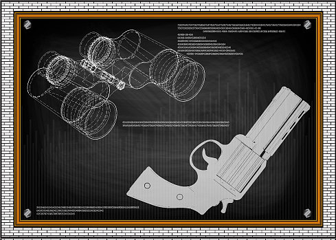 手枪和双筒望远镜图片下载