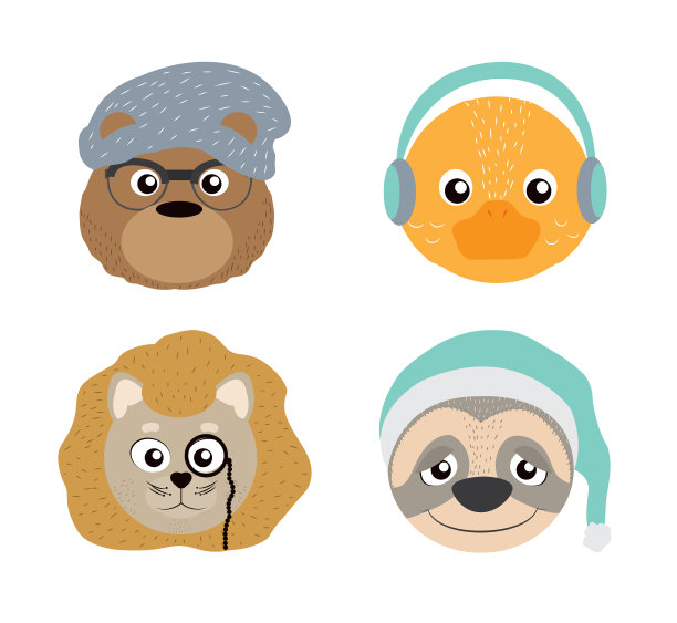 可爱动物卡通集图片下载