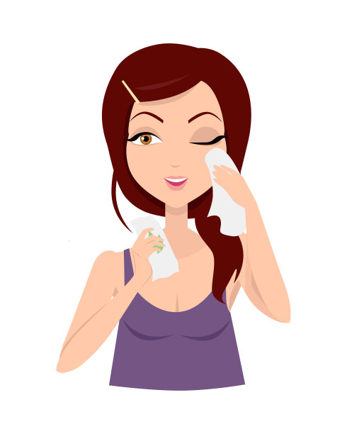 保湿女孩应用湿巾图片下载