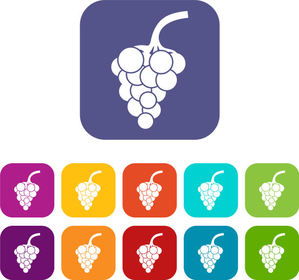 葡萄树枝图标集图片下载