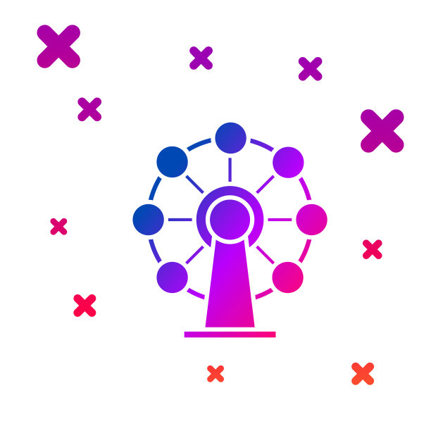 彩色摩天轮图标孤立在白色图片下载