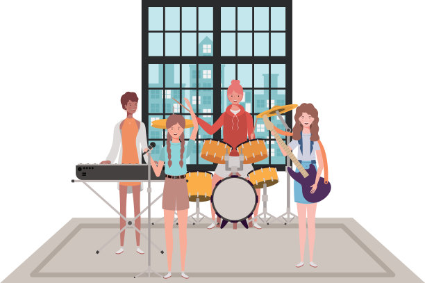 穿着白色乐器的女人图片下载