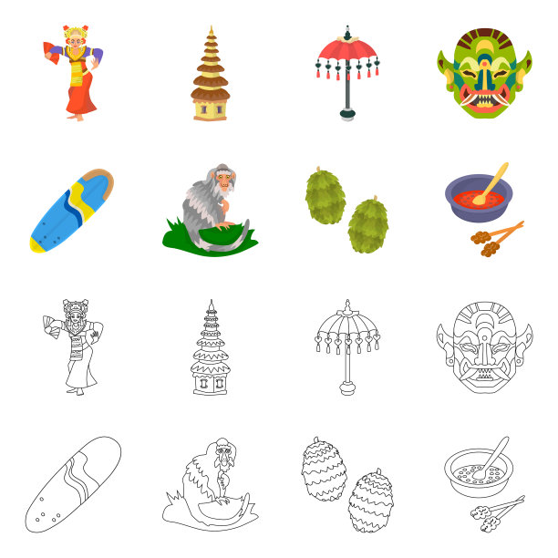 孤立对象和旅行标志的收集图片下载