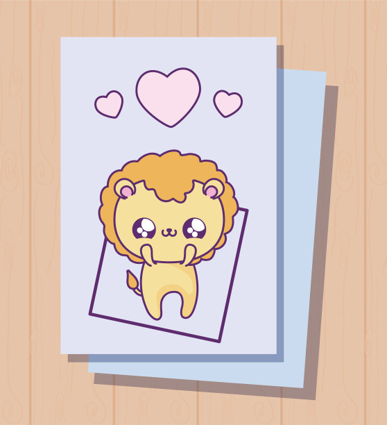 可爱的狮子贝恩卡卡哇伊风格图片下载