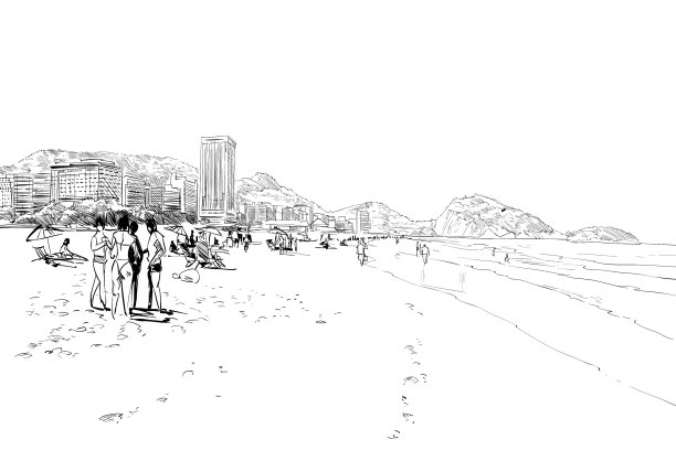 科帕卡巴纳海滩巴西里约热内卢图片下载