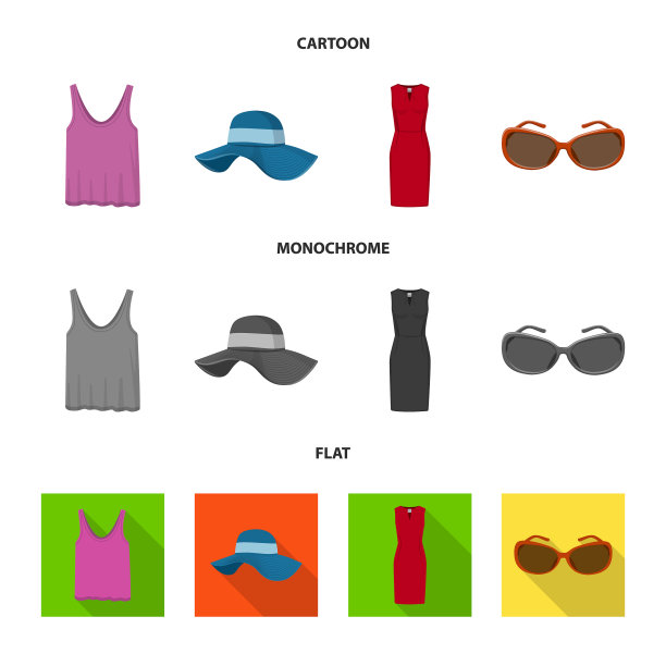 设计女装及服装标志套装图片下载